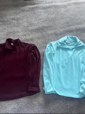 Columbia Teal Quarter-Zip Fleece Pullover